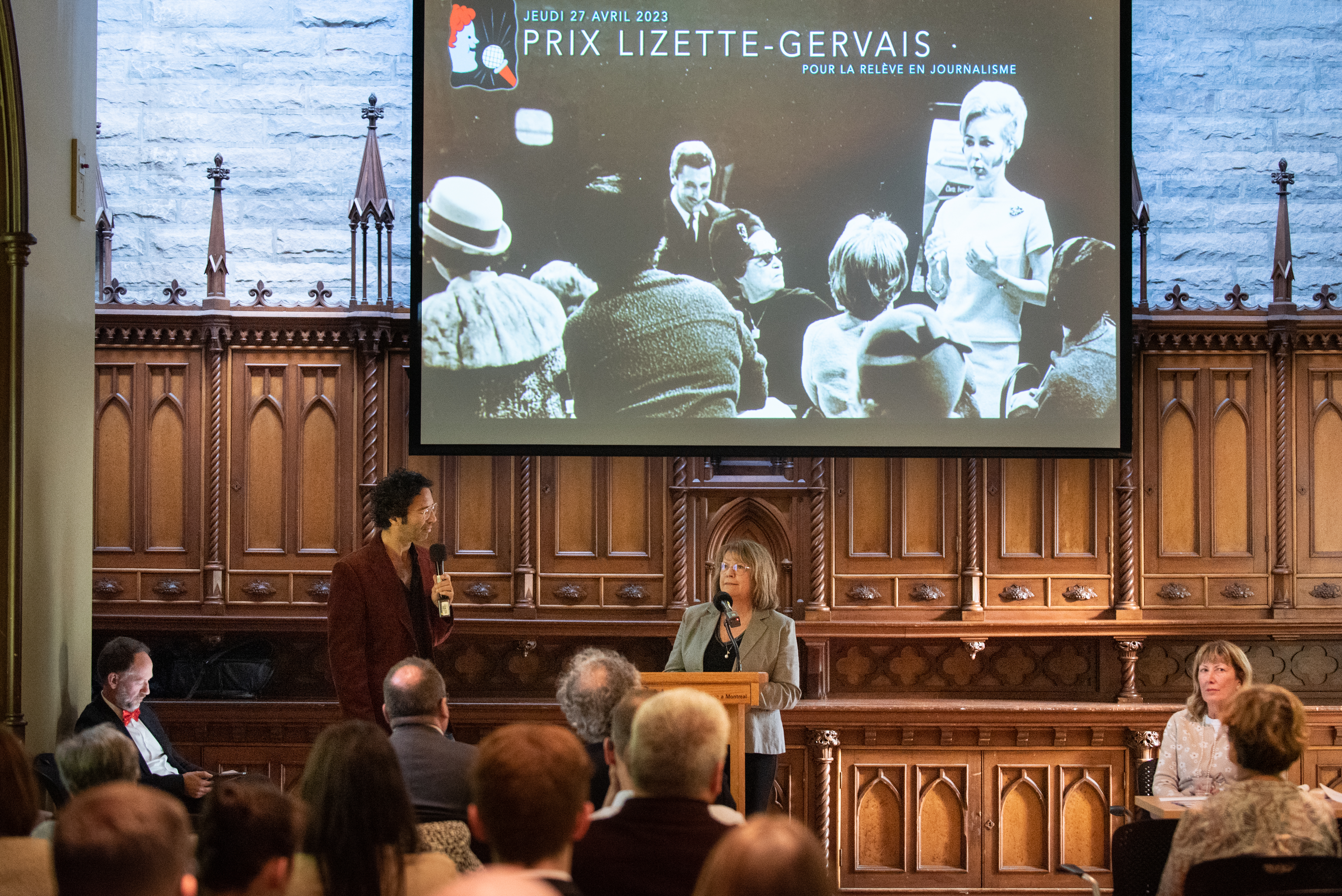 Maxime Coutié et Kathleen Lévesque relatent les grands pans de la carrière de Lizette Gervais.